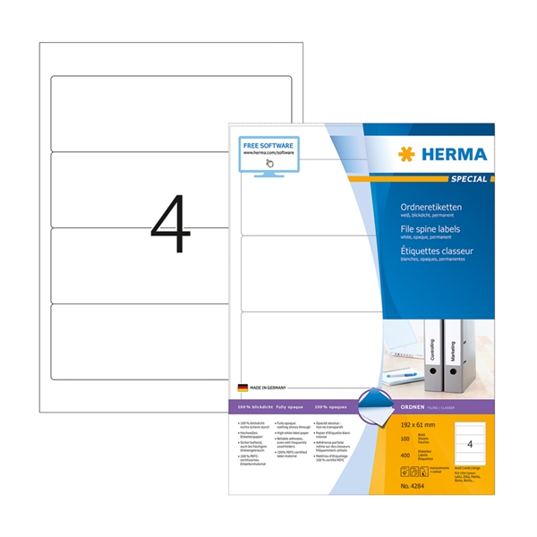 Samolepilne etikete Superprint Herma 4284, (192 x 61 mm), 100/1 