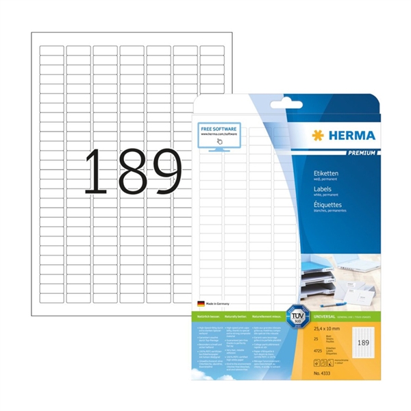 Samolepilne etikete Superprint Herma 4333, (25,4 x 10 mm), 25/1 