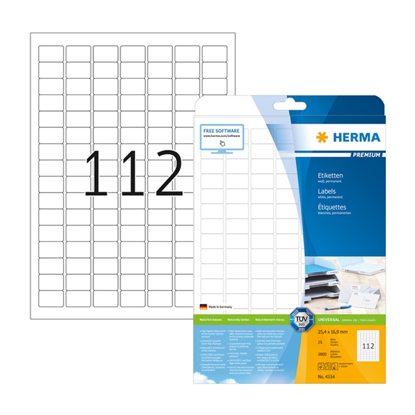 Samolepilne etikete Superprint Herma 4334, (25,4 x 16,9 mm), 25/1 