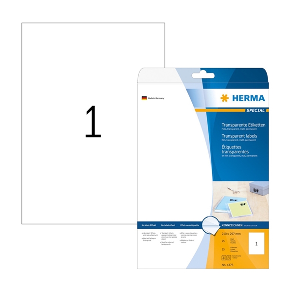 Samolepilne etikete Superprint Herma 4375, (210 x 297 mm), 25/1 