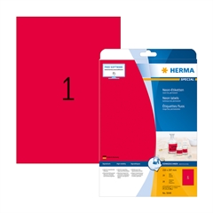 Samolepilne etikete Herma 5048, (210 x 297 mm), 20/1, neon rdeče 
