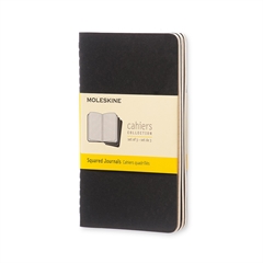 Beležnica Moleskine Cahier Journals PKT mehke platnice, črn - karo, 3 kosi