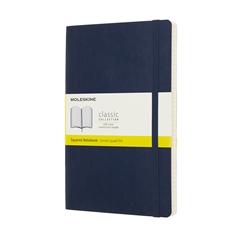 Beležnica Moleskine LG mehke platnice, modra - karo