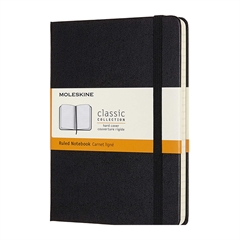 Beležnica Moleskine M trde platnice, črna - črtni