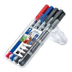 Flomastri Staedtler Lumocolor Permanent Duo, 4 kosi