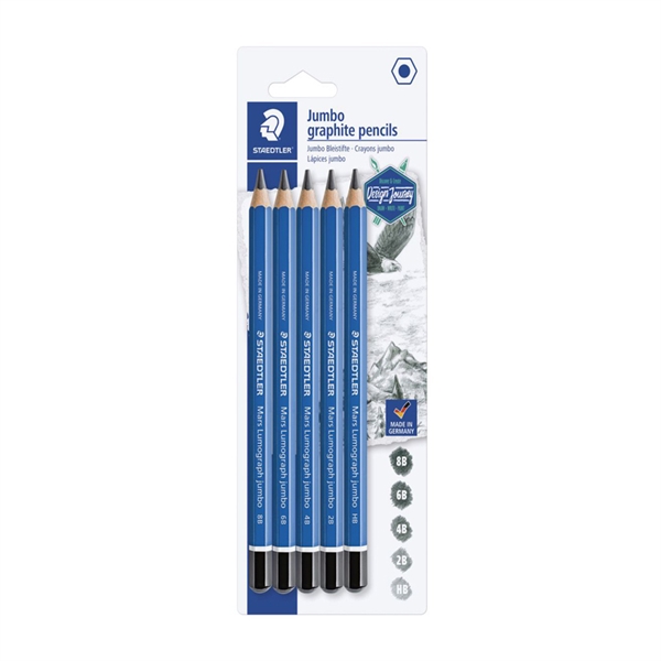 Lumografski svinčnik Staedtler Design Jumbo,5 kosov