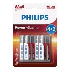 Baterija Philips Power Alkaline AA-LR6, 4 + 2 kosi