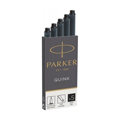 Črnilni vložek Quink Parker, črn, 5 kosov