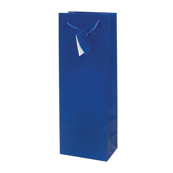Darilna vrečka za steklenico, plastificirana, mat modra