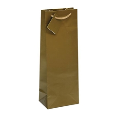Darilna vrečka za steklenico, plastificirana, mat zlata