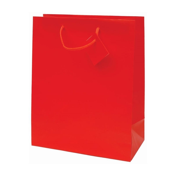 Darilna vrečka, plastificirana, velika, mat rdeča