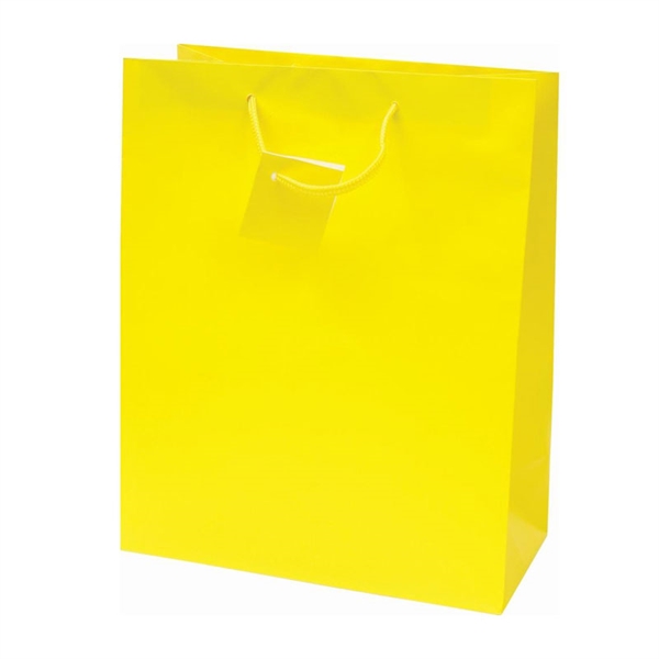 Darilna vrečka, plastificirana, velika, mat rumena