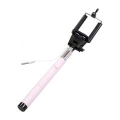Teleskopska palica za selfije s sprožilcem, svetlo roza