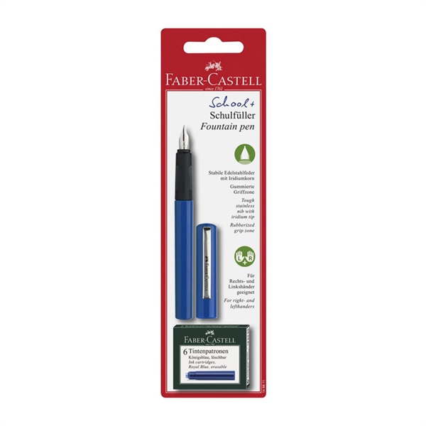 Nalivno pero Faber-Castell, modro + 6 črnilnih vložkov GRATIS