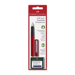 Nalivno pero Faber-Castell, rdeče + 6 črnilnih vložkov GRATIS