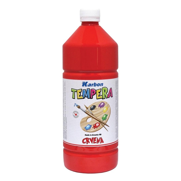 Tempera barva Karbon, rdeča, 1 L