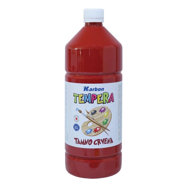 Tempera barva Karbon, temno rdeča, 1 L