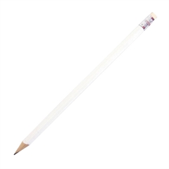 Grafitni svinčnik z radirko, HB, bel