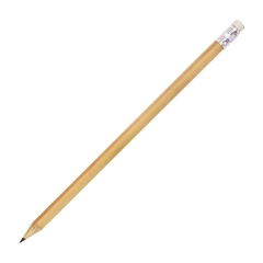 Grafitni svinčnik z radirko, HB, natur
