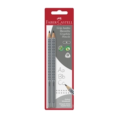 Grafitni svinčnik Faber-Castell Grip Jumbo, 2 kosa, siv