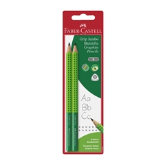 Grafitni svinčnik Faber-Castell Grip Jumbo, 2 kosa, zelen