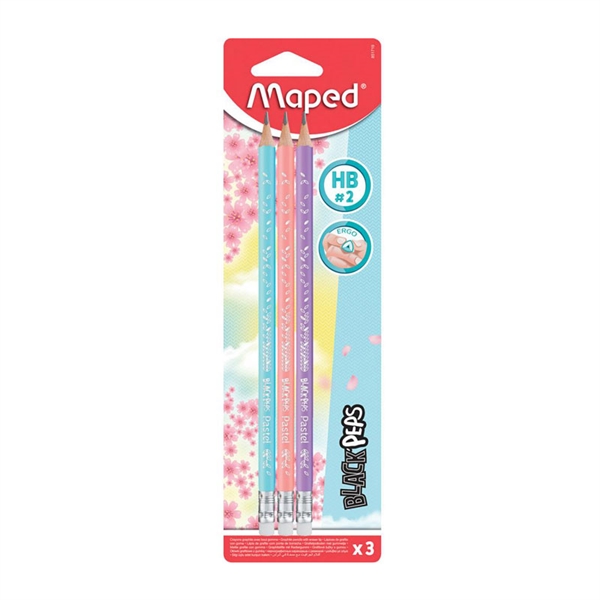 Grafitni svinčnik Maped Black'peps, HB, 3 kosi (570792)