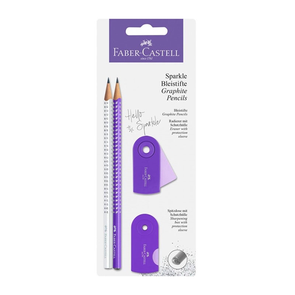 Set Faber-Castell Sparkle, bel / vijoličen