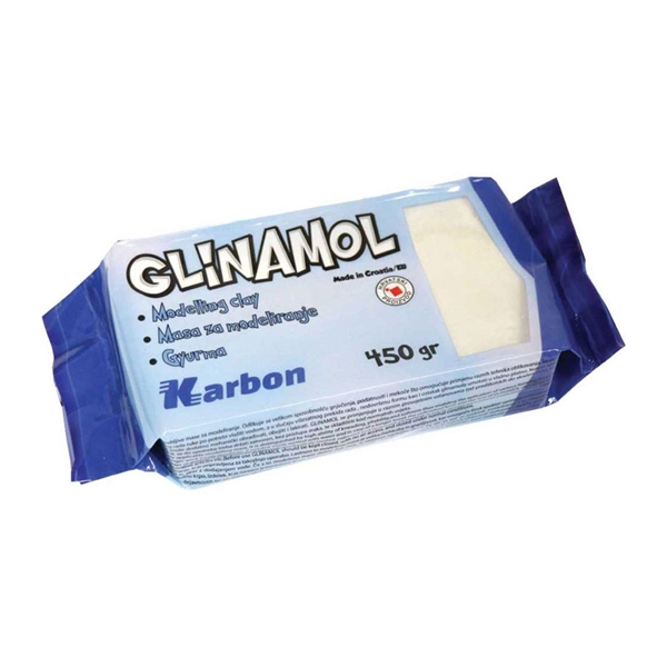 Modelirna masa Karbon Glinamol, 450 g, bela