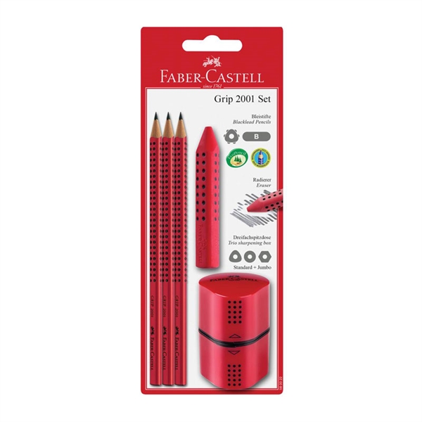 Set Faber-Castell Grip B, rdeč