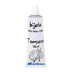 Tempera barva Karbon v tubi, bela, 35 ml