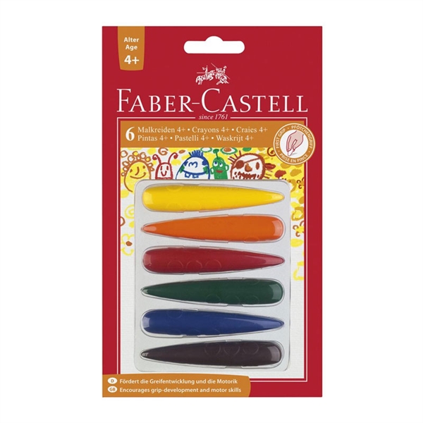 Voščene barvice Faber-Castell 4+, 6 kosov