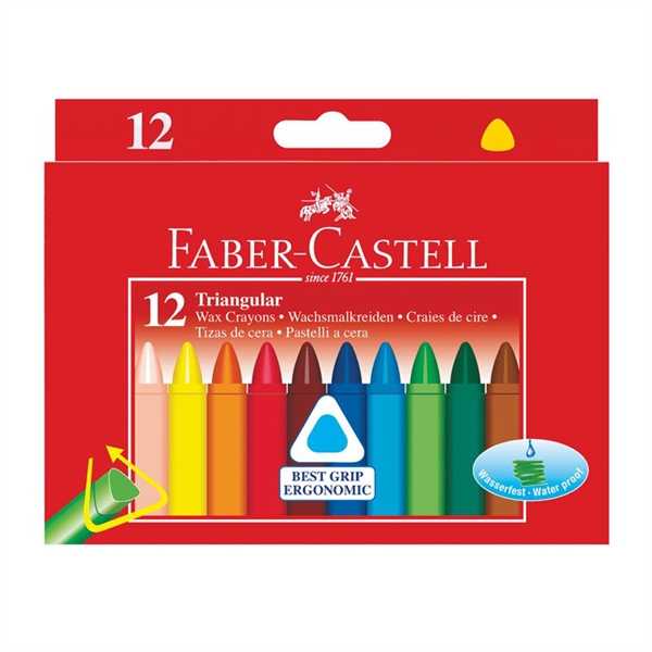 Voščene barvice Faber-Castell Triangular, 12 kosov