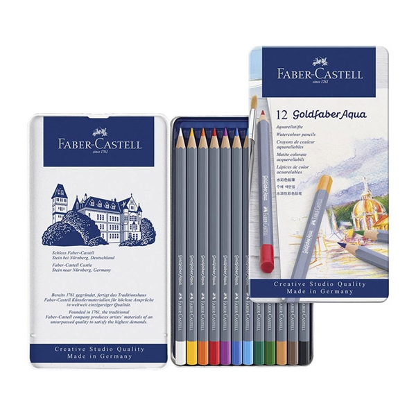 Barvice Faber-Castell Goldfaber Aqua, 12 kosov