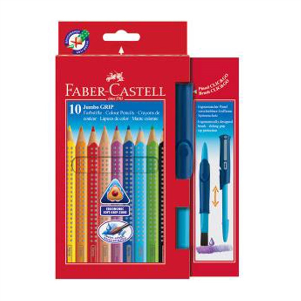 Barvice Faber-Castell Grip Jumbo, 10 kosov