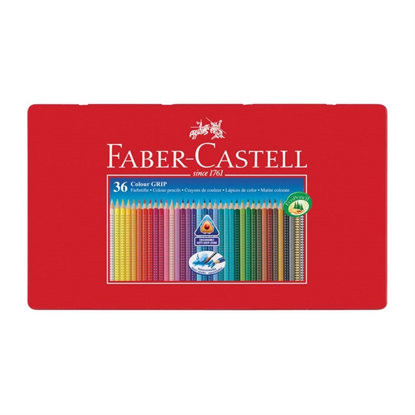 Barvice Faber-Castell Grip, eco, 36 kosov