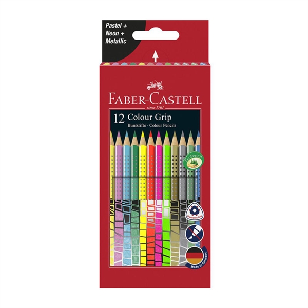 Barvice Faber-Castell Grip Special, 12 kosov