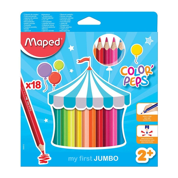 Barvice Maped Color'peps Maxi, 18 kosov