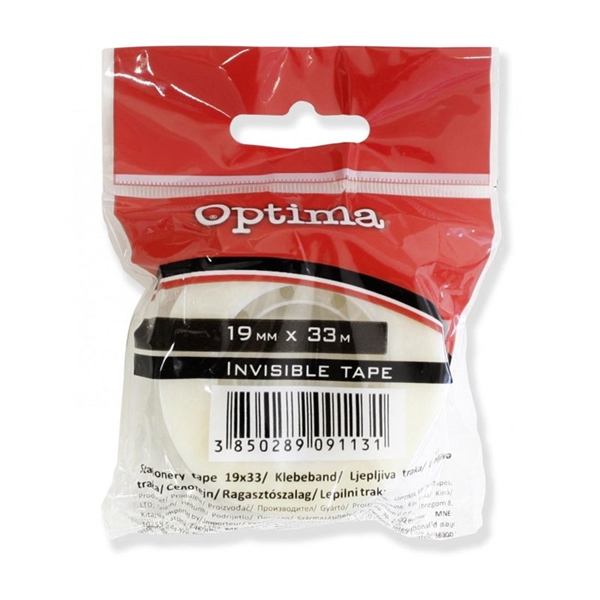 Lepilni trak Optima 19 mm x 33 m, neviden, 1 kos