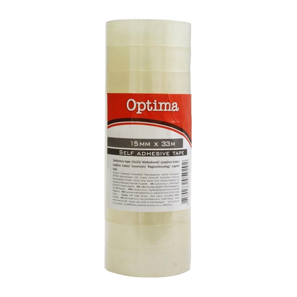 Lepilni trak Optima 15 mm x 33 m, 10 kosov