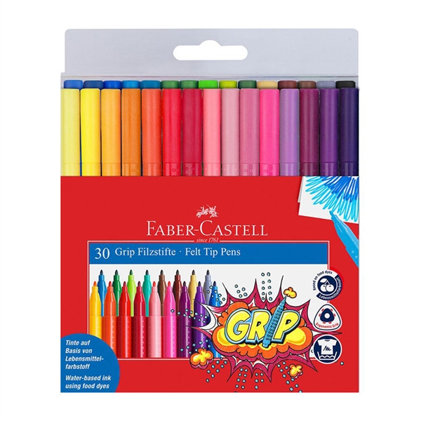 Flomastri Faber-Castell Grip, 30 kosov