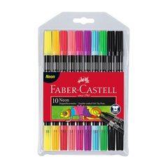 Flomastri Faber-Castell Neon, obojestranski, 10 kosov