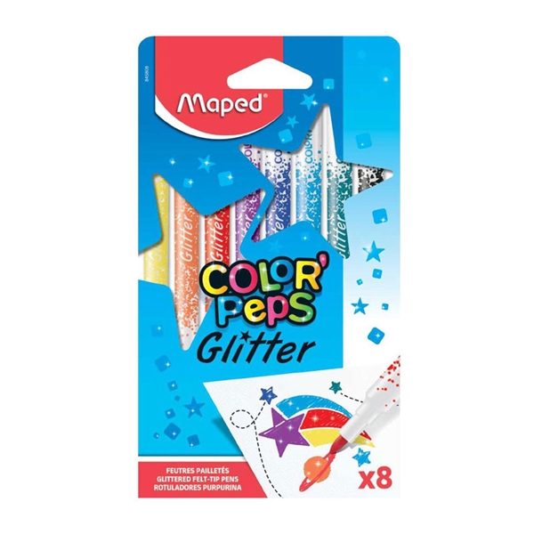 Flomastri Maped Color'peps Glitter, 8 kosov