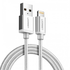 Polnilni kabel Ugreen, USB-A na Apple Lightning, 1 m, bel
