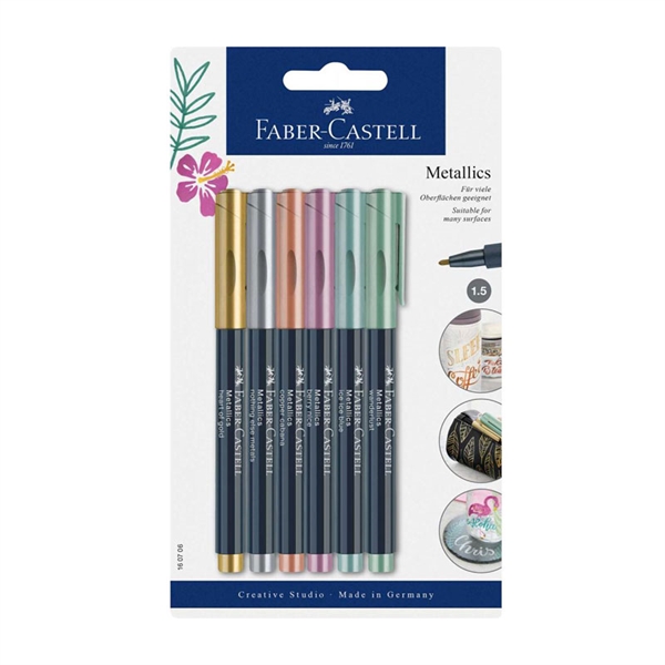 Marker Faber-Castell Metallics, 6 kosov