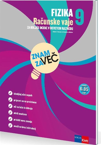 ZNAM ZA VEČ, Fizika 9, zbirka vaj za fiziko v 9. razredu OŠ