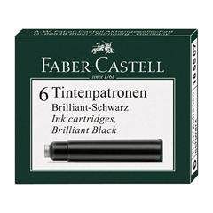 Črnilni vložek Faber-Castell, črn, 6 kosov