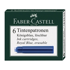 Črnilni vložek Faber-Castell, moder, 6 kosov