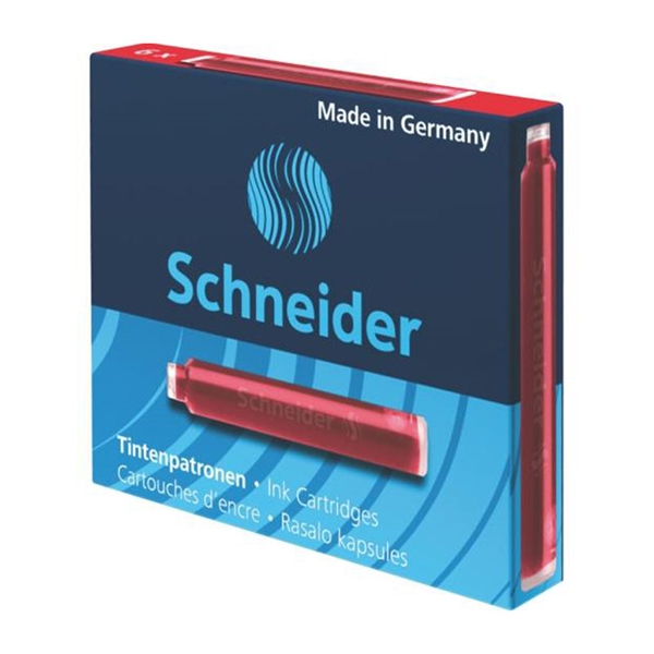 Črnilni vložek Schneider, rdeč, 6 kosov