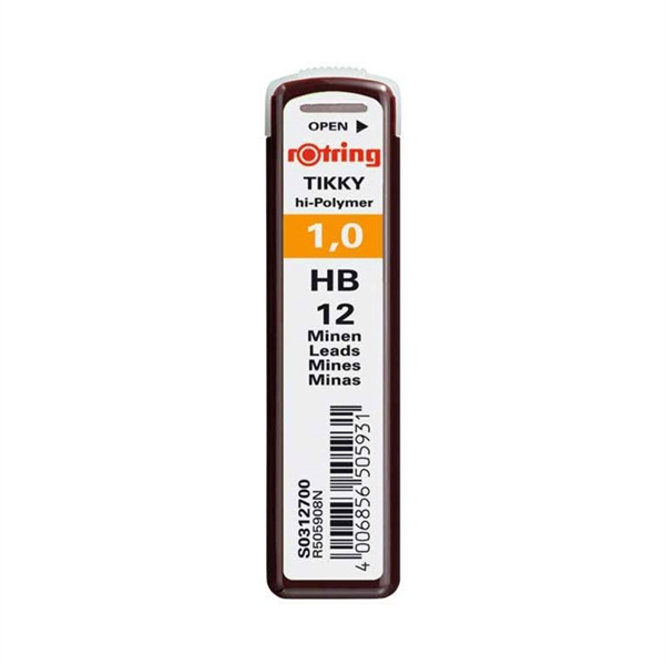 Mine za tehnični svinčnik Rotring, HB, 1.0 mm, 12 kosov