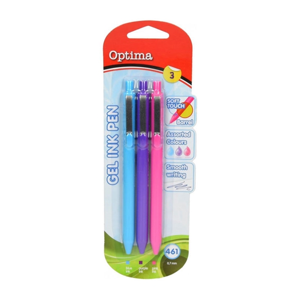 Gel pisalo Optima Soft Touch 461, 0.7 mm, 3 kosi